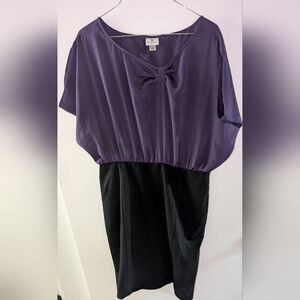 Worthington Purple and Black Midi Dress